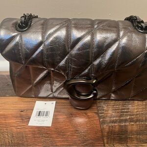 Coach Silver Quilted Crossbody Bag
